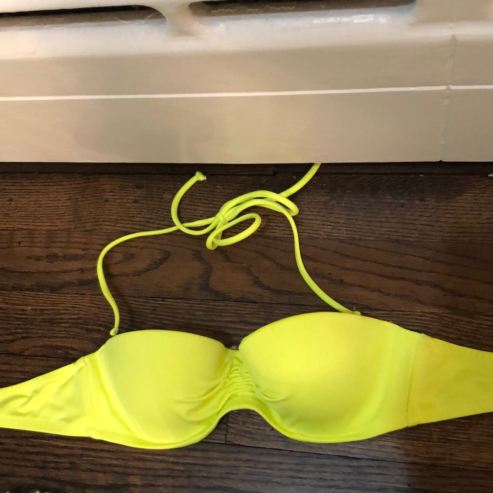 victoria’s secret pink neon push up bikini top